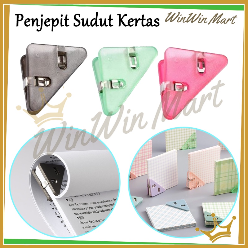 

Klip Sudut Kertas Segitiga Warna Warni/Penjepit Sudut Kertas/Penjepit Kertas Binder