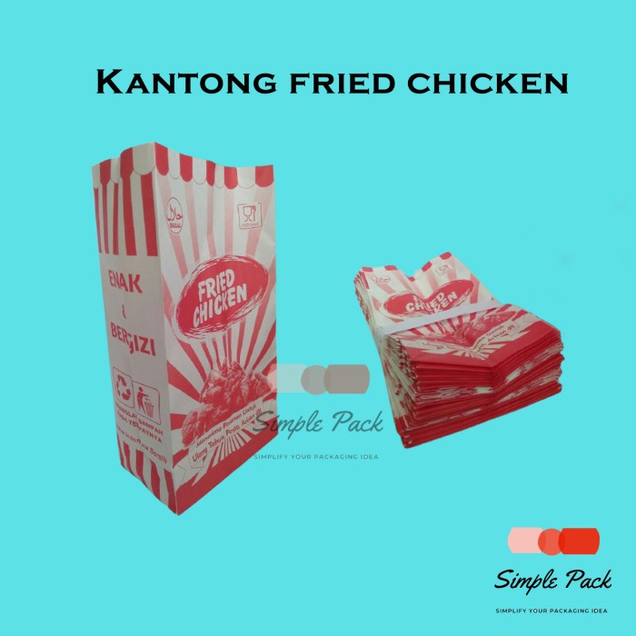 Kantong Fried Chicken | Paper Bag Ayam Goreng | Bungkus Kertas Ayam Simple pack