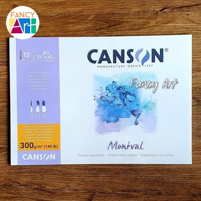 

[[ JS - BEST SELLER ]] Canson Montval A3 Watercolour paper - 300gsm 12sheets