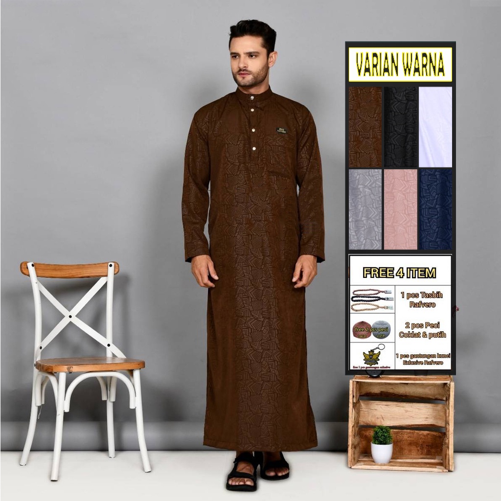 jubba Pria muslim ar-Razi original polos gamis pria dewasa terbaru jubah pria polos motif alharamain
