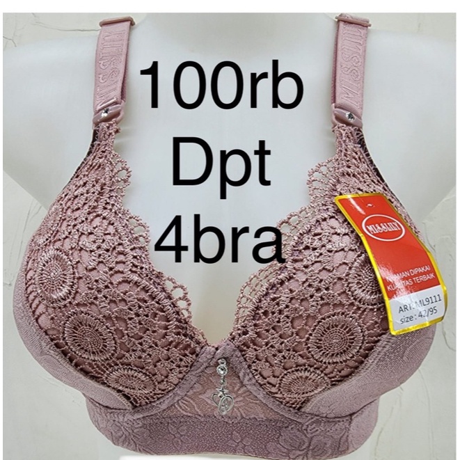BRA BH MISSLILY CUP B BESAR TANPA KAWAT KAIT 3// BRA IMPORT PREMIUM CUP BESAR MISSLILY KAIT 3 TANPA 
