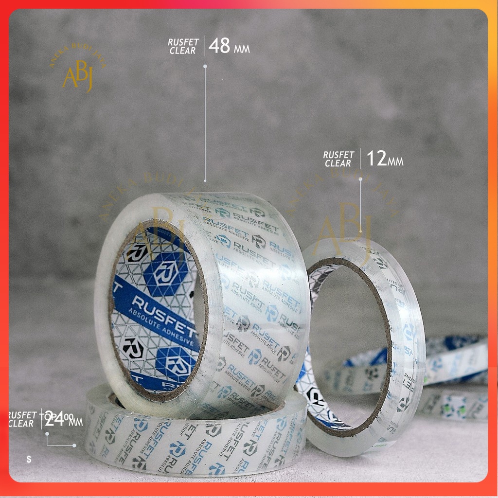 

Lakban Bening - RUSFET 2 Inch (48mm) - Crystal Clear Super Lengket