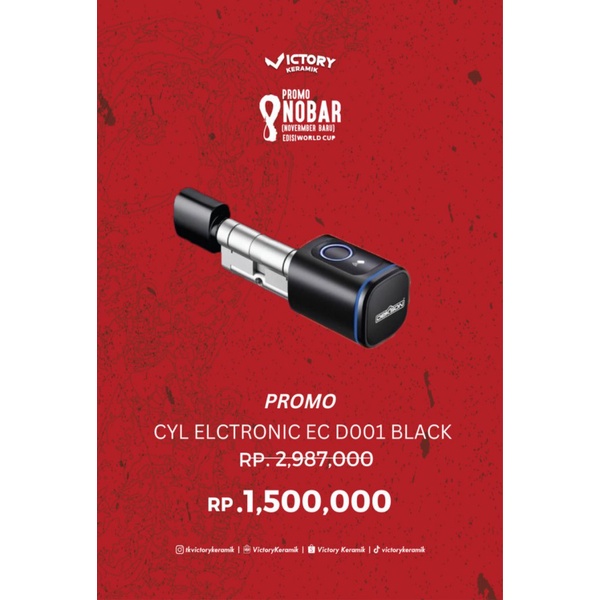 TERPERCAYA Electronic Cylinder DEKKSON EC D01 70MM 80MM BLACK  - 80MM
