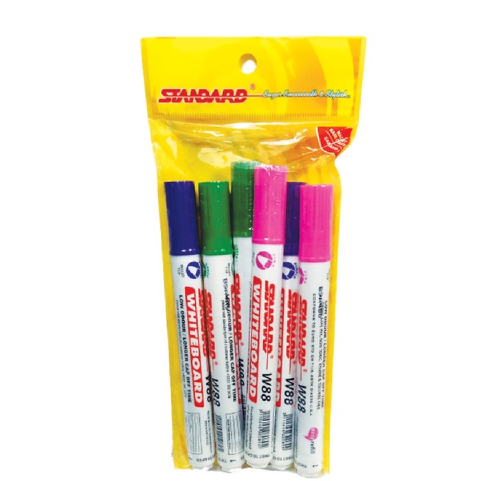 

STANDARD W88 WHITEBOARD MARKER / 6 PCS PINK & GREEN & VIOLET @ 2 PCS
