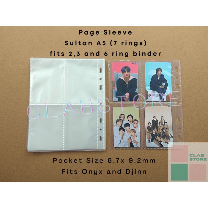 

Sultan A5 4P 8P Page Binder 4 Pocket Ring Album Kpop Sleeve Binder - 1 pak isi 25 pc
