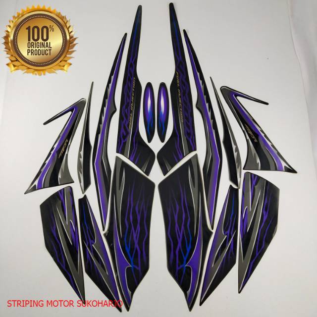 (ORI) striping yamaha vixion 150 2010 old hitam list body kualitas original