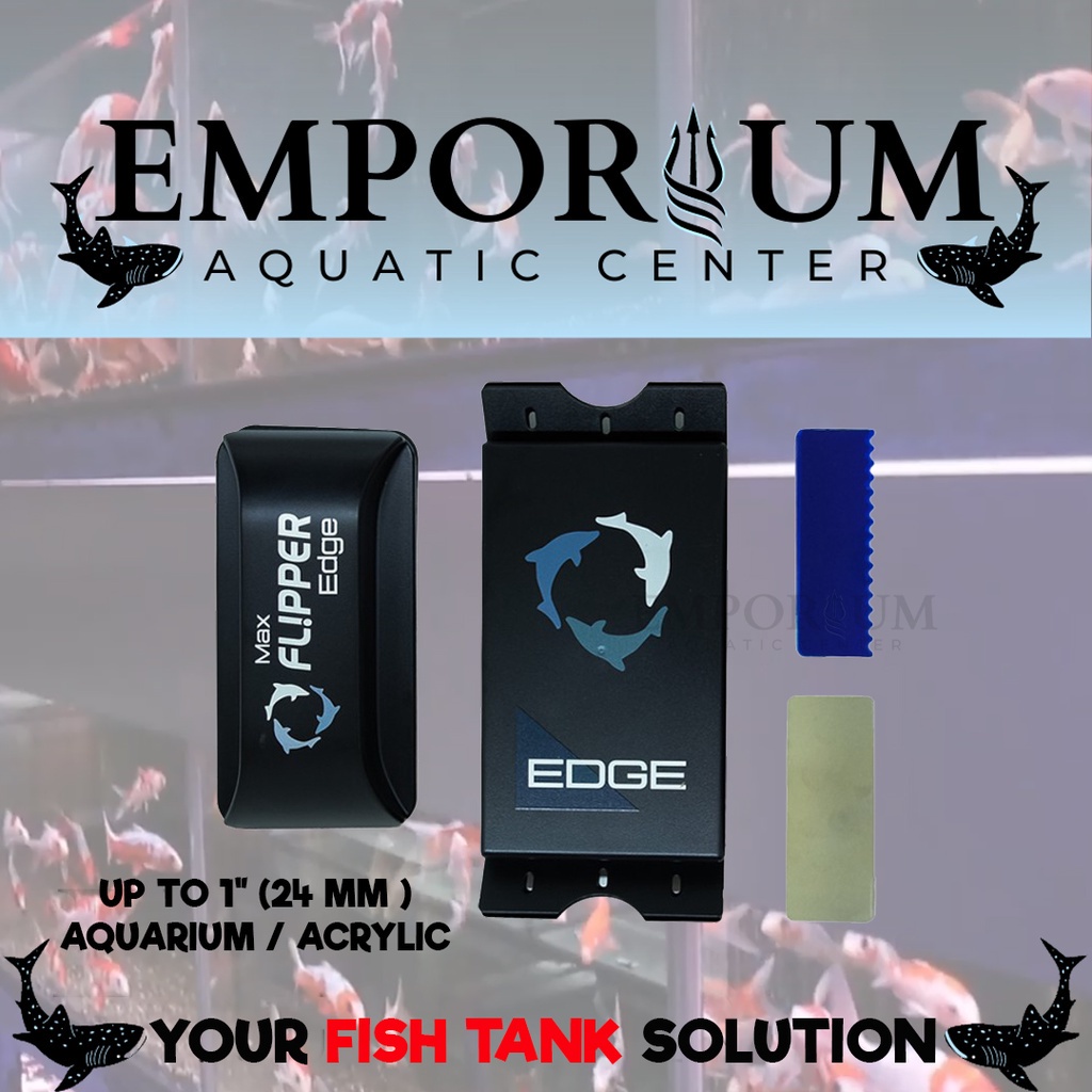 Pembersih / Pengosok Kaca Aquarium Flipper Edge MAX 2 IN 1 Floating - Emporium Fish