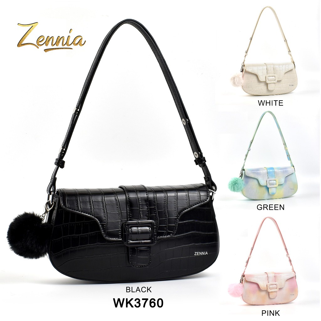 (TGS) Tas Selempang Motif Crocodile Wanita Zennia WK3760 Tas Slingbag Perempuan Tas Handbag Trendy C