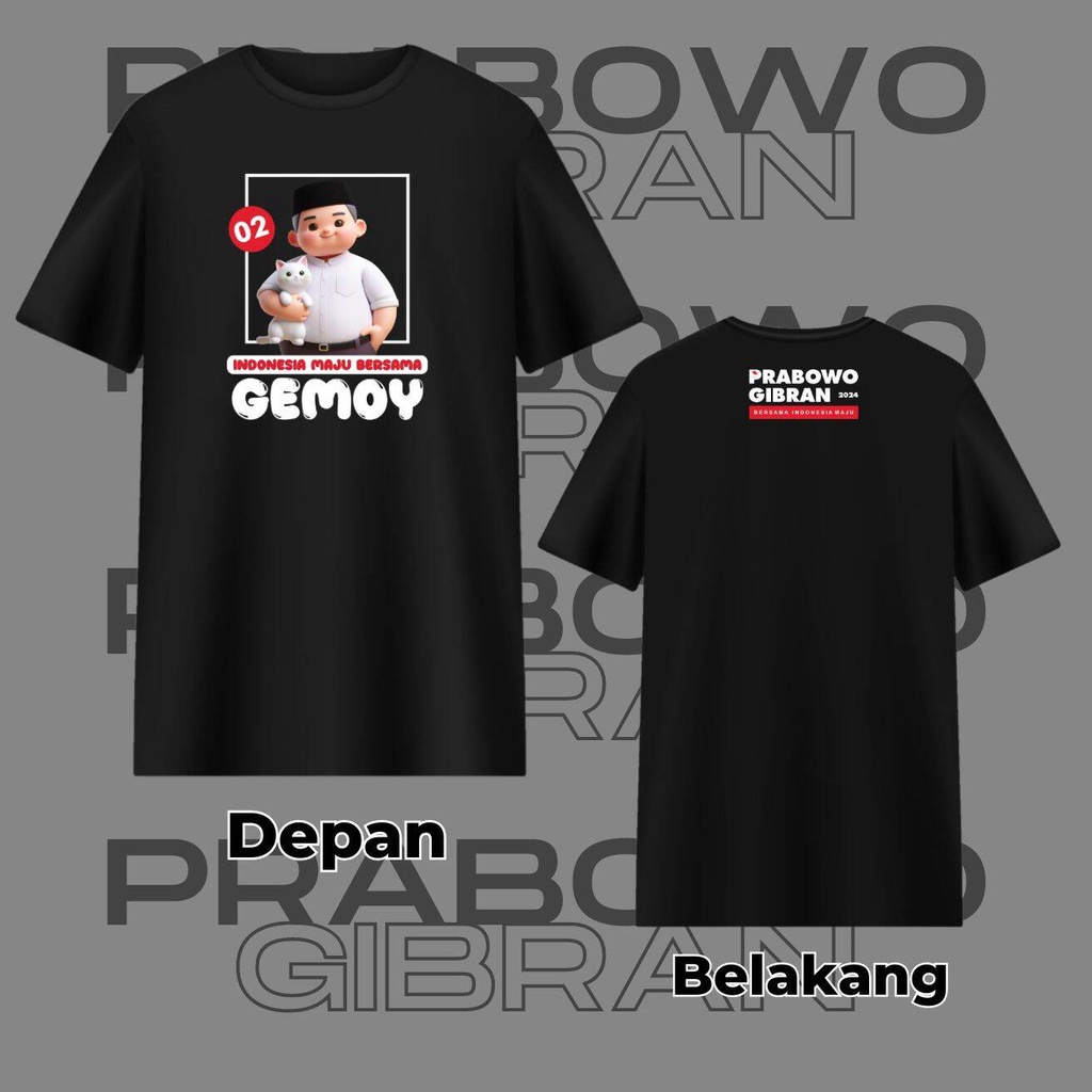 Koas Partai Gemoy, Kaos Prabowo Gemoy, Kaos Prabowo, kaos partai prabowo, kaos prabowo kaesang, baju