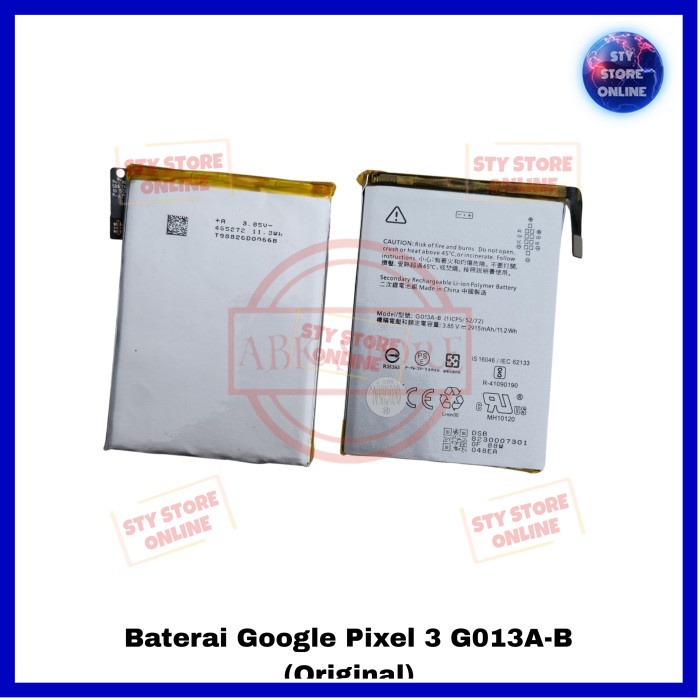BATRE BATERAI BATTERY HP GOOGLE PIXEL 3 GO13A-B ORIGINAL ( NON XL)