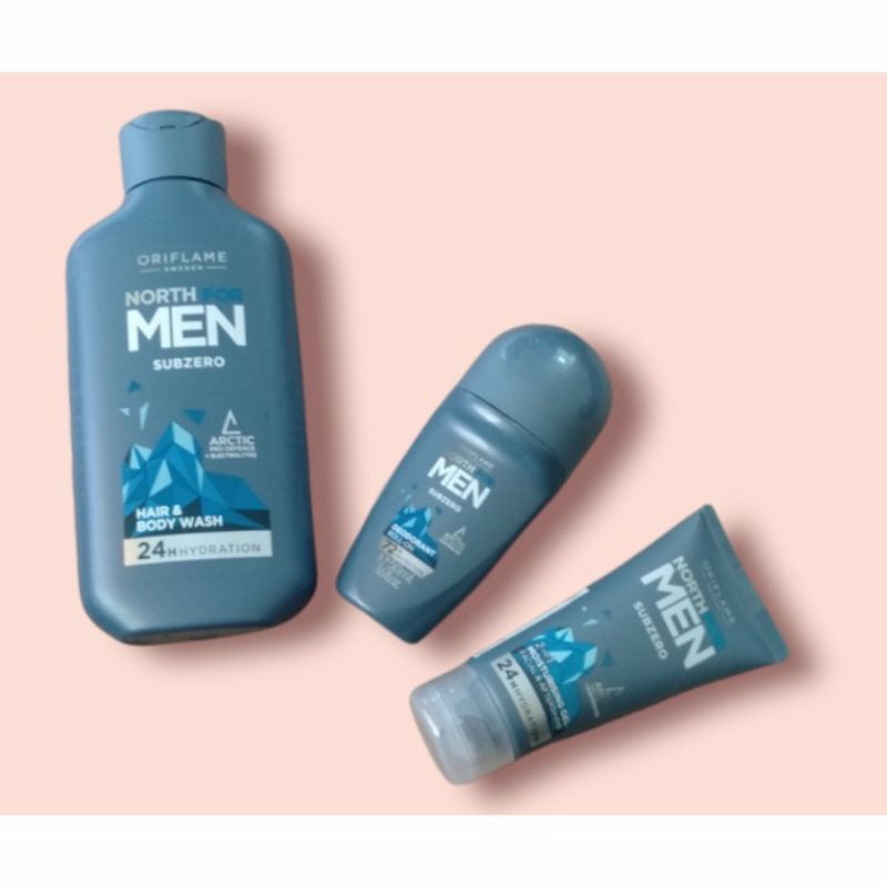 Bdt.17 North For Men Subzero || Hair & Body Wash - Moisturising Gel - Deodorant produk oriflame, ori