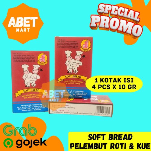

Tepung Soft Bread Pelembut Roti Kue 10 Gr - Sachet Kotak 10gr 4Pcs