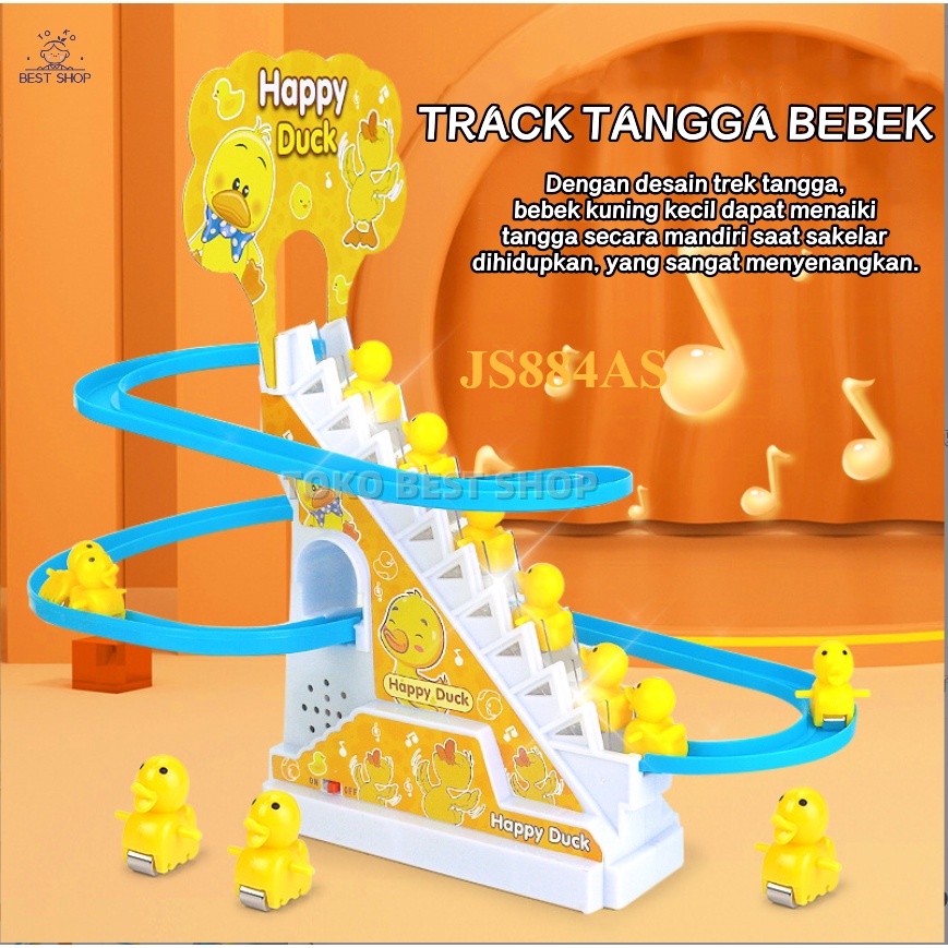 MAINAN BEBEK MAINAN BAYI/SELUNCURAN BEBEK TANGGA / MAINAN MUSIK TANGGA/ TANGGA REL SELUNCUR MAINAN A