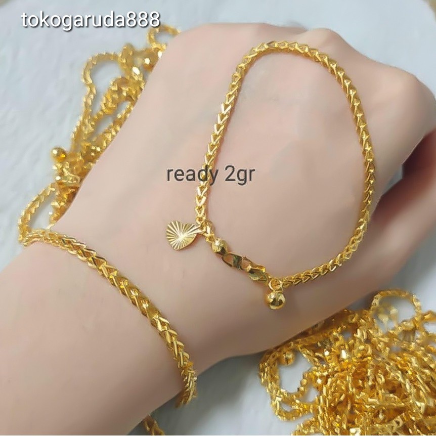 Rantai tangan gelang tali anak dan dewasa emas asli kadar 70% 700 milano victory single victory besa
