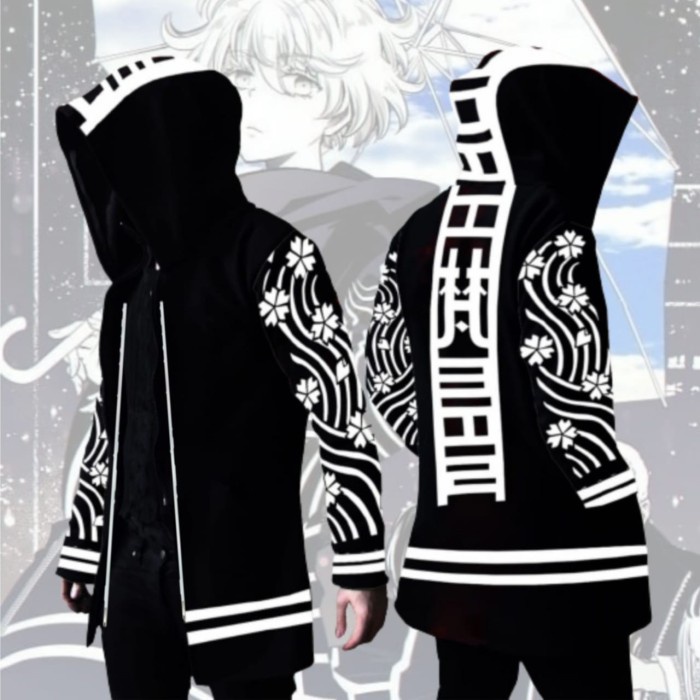 ✨MURAH✨ -Jaket Jubah Jumbo Sweater Anime Tokyo Revengers Tokyo Brahman Senju - Hitam, L