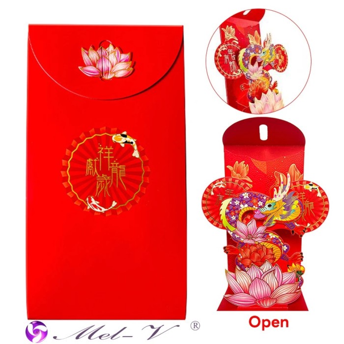 

Angpao Imlek 5D Vertikal Hongpao Amplop Merah Angpau Sincia Pajangan - Merah