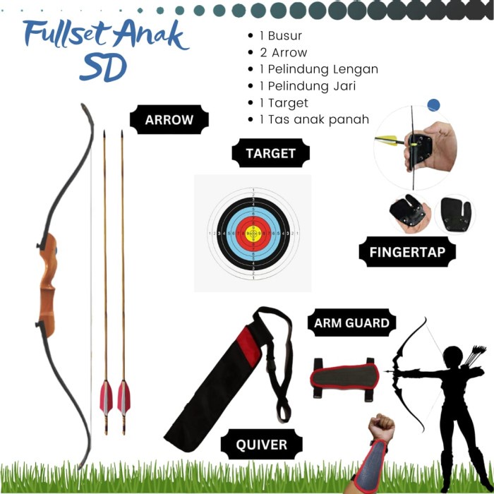 Busur Panah Panahan Paket Anak SD Pemula