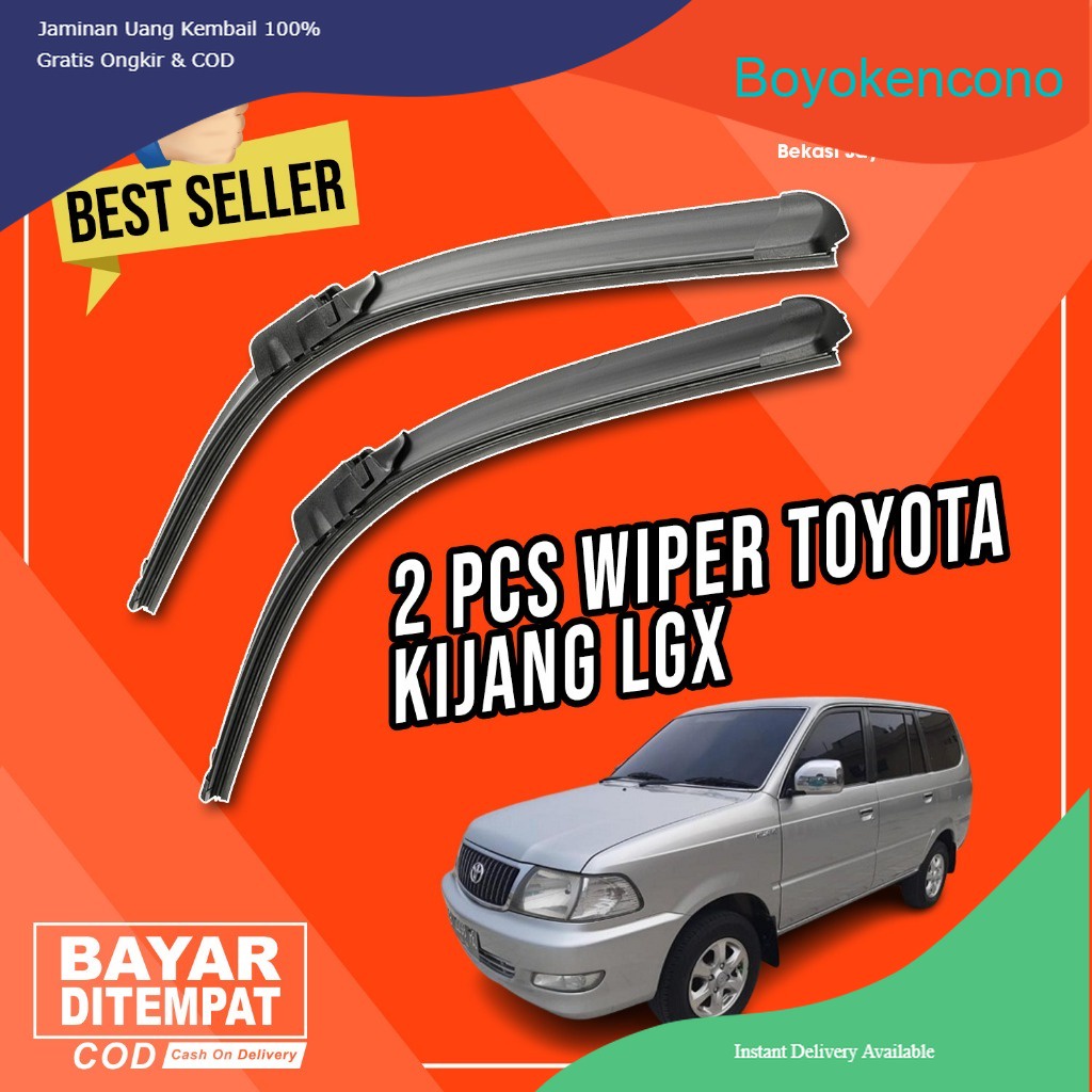Wiper Mobil Frameless 2 PCS - Toyota Kijang LGX 2000 - 2004 Boyokencono