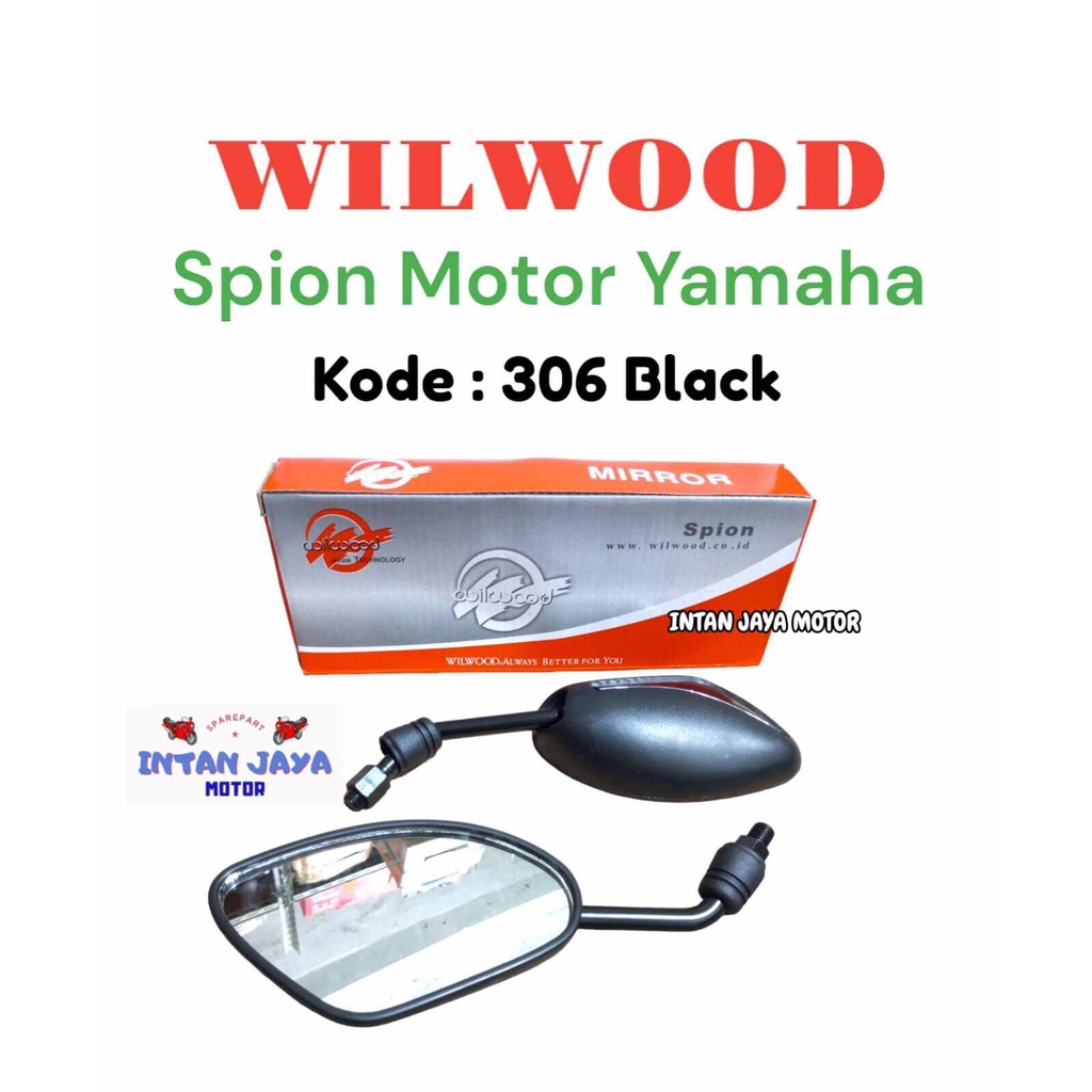 1 SET WILWOOD KACA SPION MOTOR YAMAHA 306 BLACK SPION YAMAHA KACA SPION YAMAHA HITAM MURAH KACA MOTO