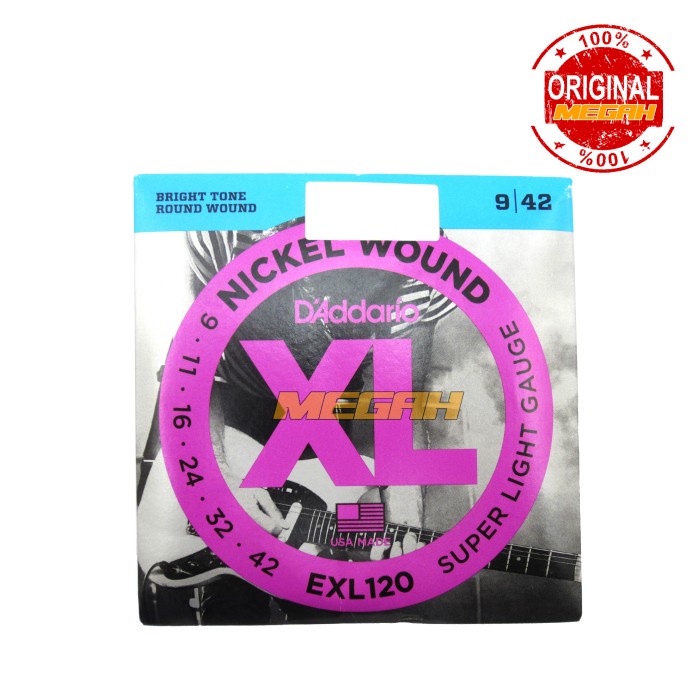 Senar Gitar Listrik Daddario USA / Senar Gitar Elektrik Daddario D'addario EXL 120 09-42 Original US
