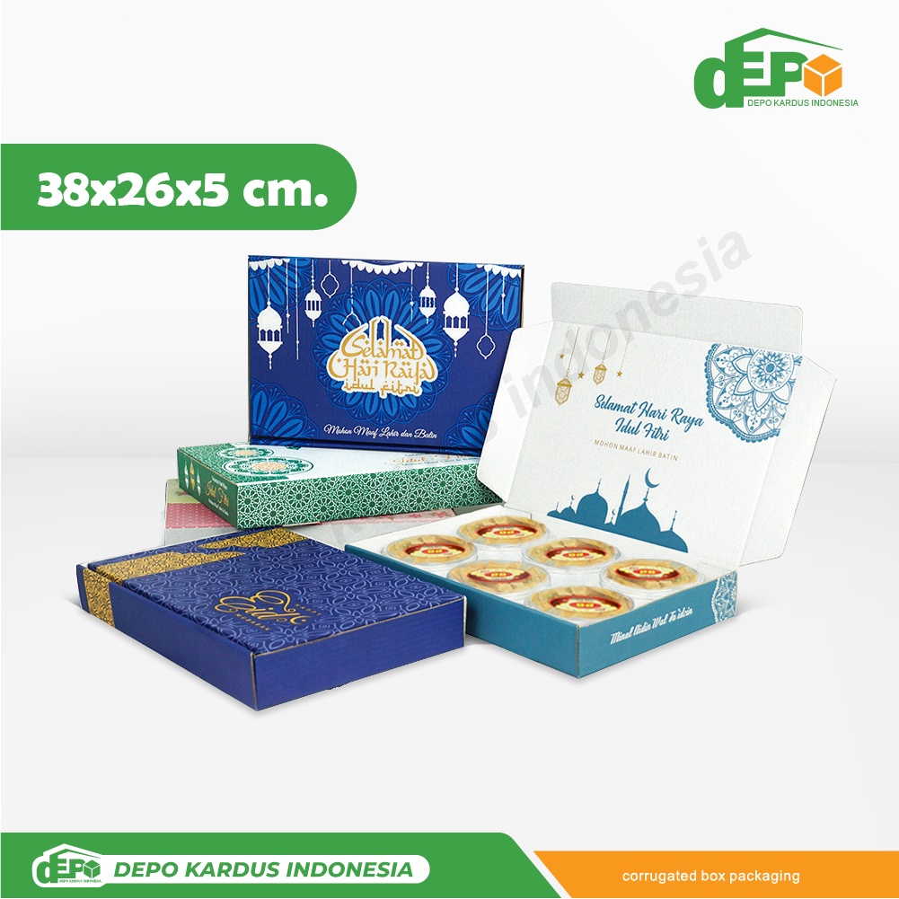

Box 38x26x5.5 cm (KuKer Toples 250gr isi 6) Kardus/Karton/KUKER 250 gr/Kue Kering/hampers/idul fitri/eid mubarak/tinggi5/tinggi6/38x26x5