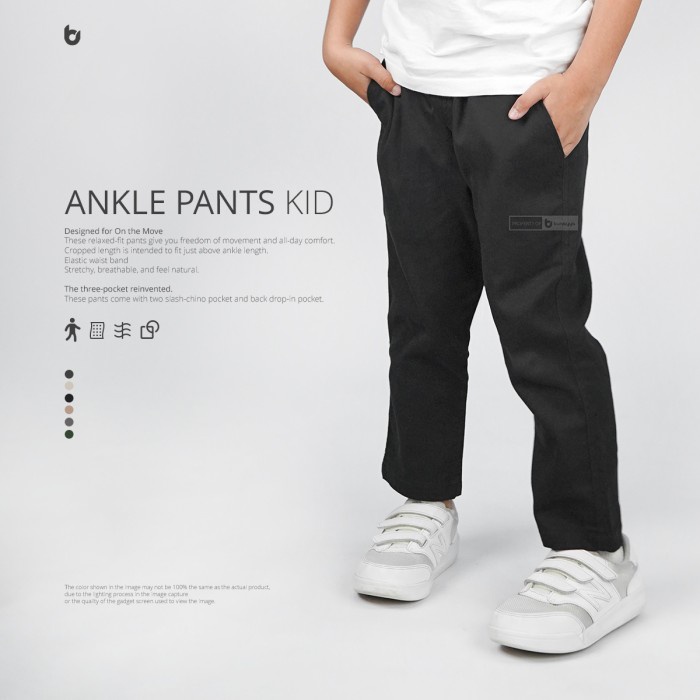 ANKLE PANTS KIDS BUNAYYA | CELANA SIRWAL ANAK BUNAYYA | SIRWAL ANAK - Abu muda, S