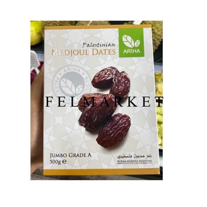 

Kurma Medjoul Ariha Jumbo Palestine Grade A / 500 grm / Box