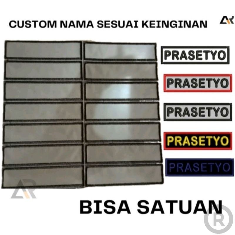 

Bordir papan nama ,bordir nama ,tag nama Bordir Nama Custom