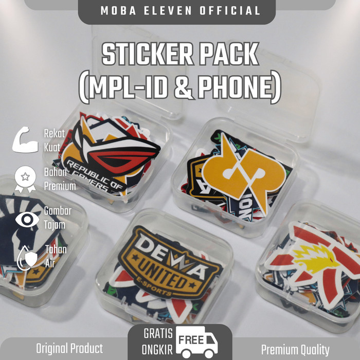 

STICKER PACK STANDARD - Vinyl, Glossy, Die Cut/Cutting Putus, Anti Air, Rekat Kuat LOGO MPL-ID PHONE
