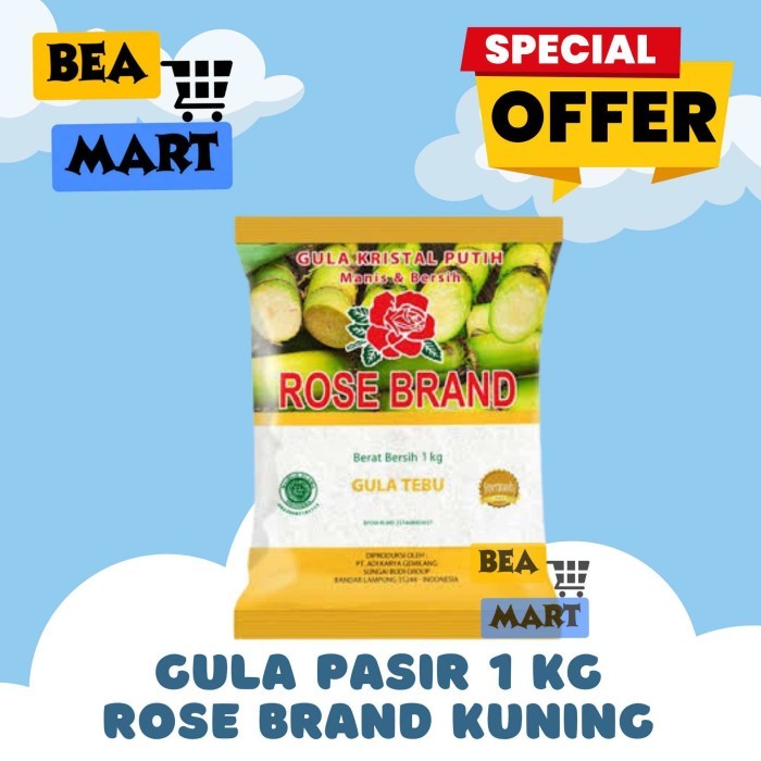 

Gula ROSE BRAND KUNING 1kg | Gula Pasir Premium RoseBrand Kemasan Dus
