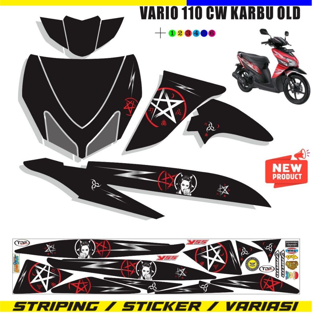 MOTIF VARIASI STIKER MOTOR VARIO CW OLD 110 / VARIASI STRIPING VARIO CW