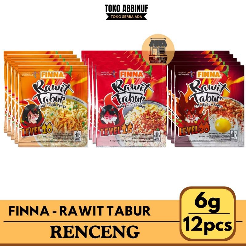 

12 PCS - FINNA RAWIT TABUR LEVEL 10, LEVEL 15, LEVEL 30, 1RENCENG CABE BUBUK