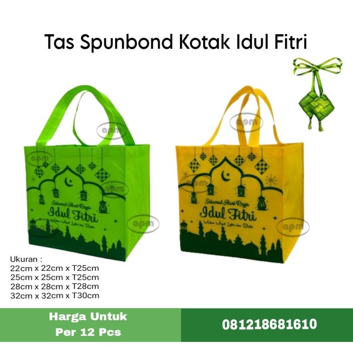 

Tas Spunbond Kotak Kue Idul Fitri Lebaran - Kuning, 25x25xT25