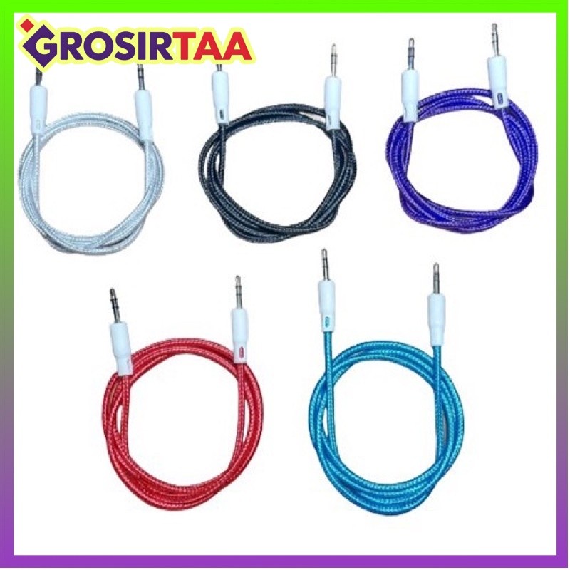 COD MAKASSAR  Kabel Audio AUX Jack 3.5mm Panjang 100cm 1m HP Android Samsung Speaker Mobil cable Mus