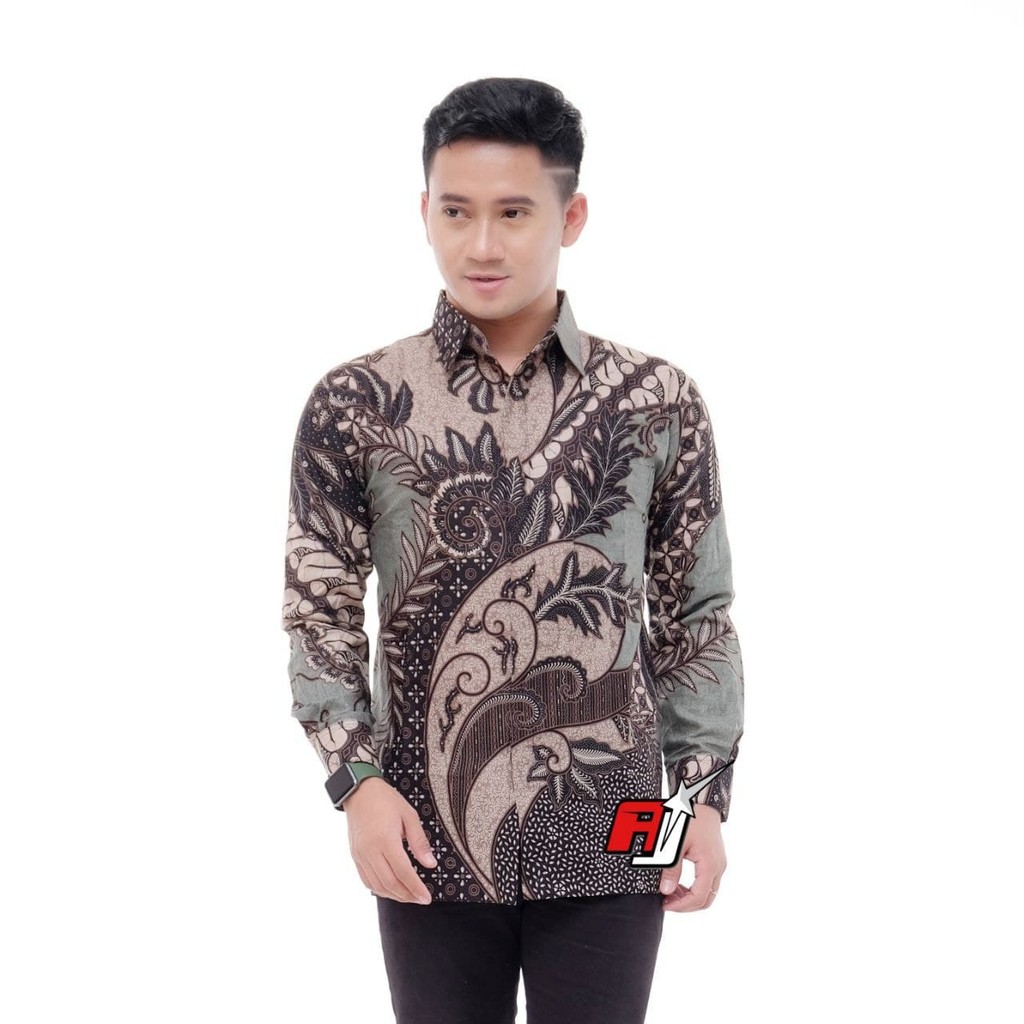 Kemeja Batik Pria Lengan Panjang - Batik Pria Lengan Panjang New Motif - Baju Batik Kantor Batik Ker