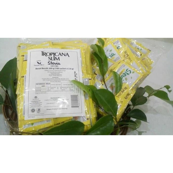 

Tropicana Slim Stevia Sweetener isi 100 sachet