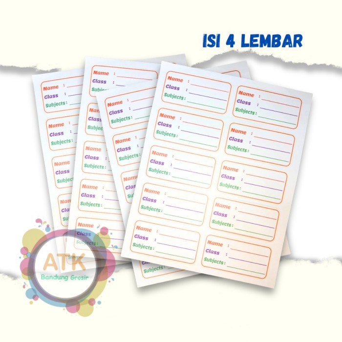 

Label Sticker Mapel Stiker Mata Pelajaran Stiker Nama Buku Tulis Sekolah - Pak Isi 40 Label