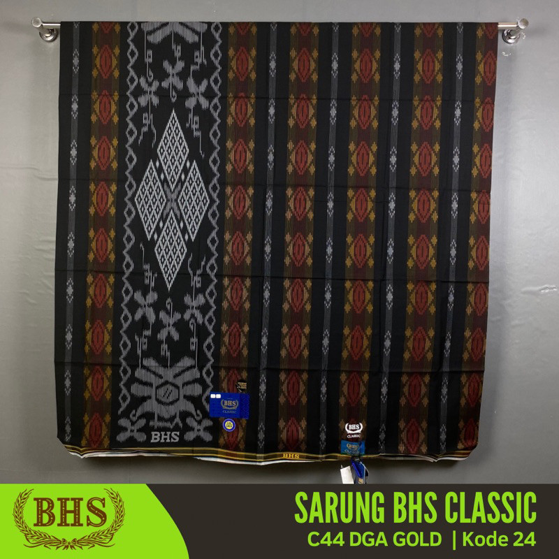 Sarung BHS Classic Gold Motif C44 DKA - Kawung Dobby