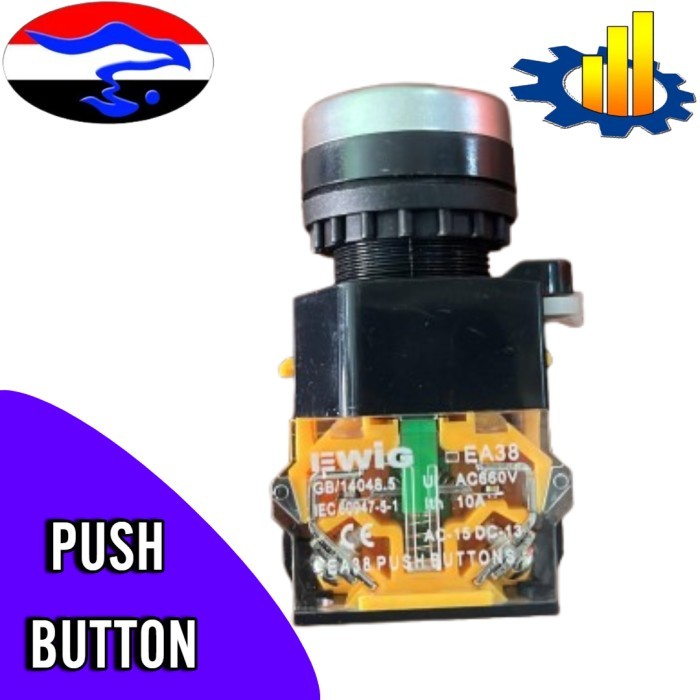PUSH BUTTON EWIG EA38-11/MERAH/1NO/1NC