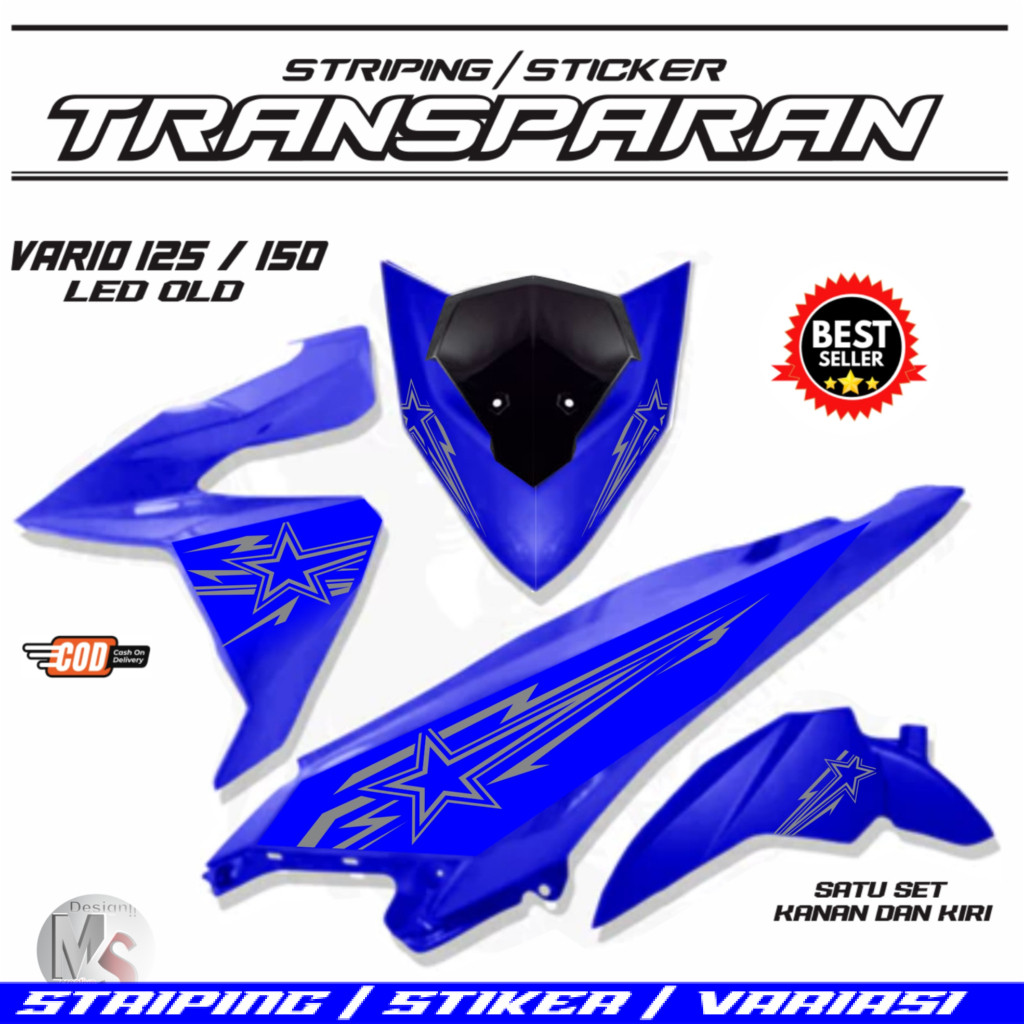 Sticker Variasi Transparan Vario Led 125/150 Old Bintang 01 MOTIF KEREN STIKER MOTOR