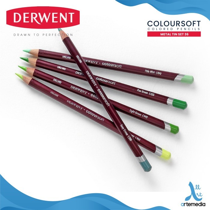 

Derwent Coloursoft Pencils Color Set 36 Tin
