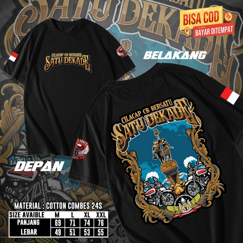 VISSION OFFICIAL kaos merchandise Satu Dekade CILACAP CB BERSATU Kaos Acara Satu Dekade Cilacap CB B