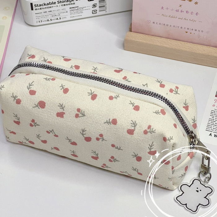 

Mismi Aera Pencil Case Wanita Stylish Flower Pattern Kotak Pensil Sekolah Perempuan Trendy - PC9A