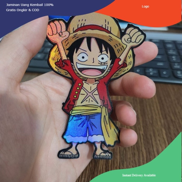 

Sticker Hologram Anime Besar - PSH1436 - One Piece - Luffy