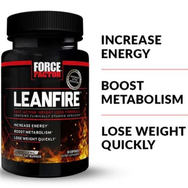 Force Factor LeanFire Fast-Acting Weight Loss Formula 30 Caps fat burner Thermogenic USA