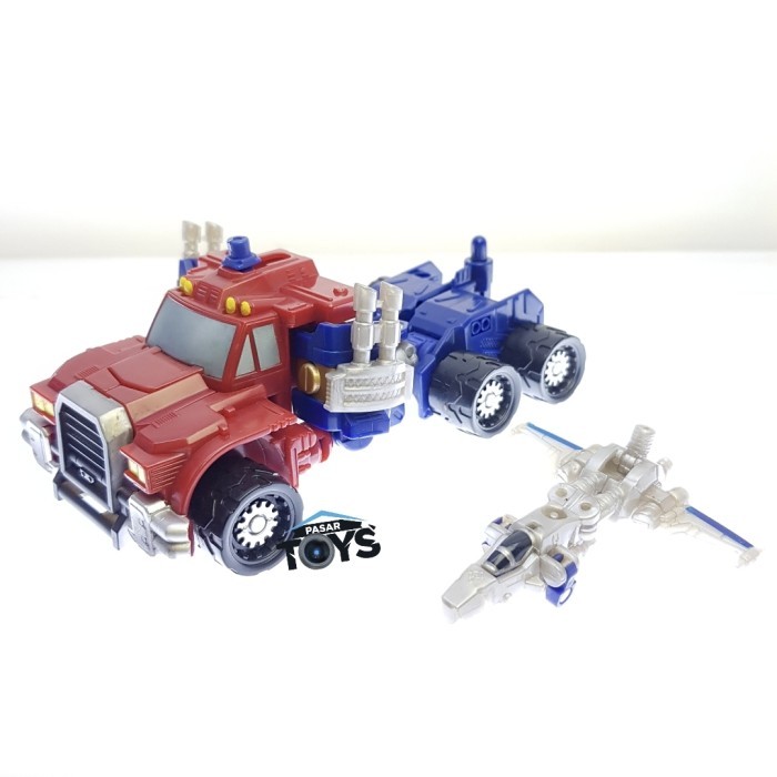 Transformers 2002 Armada Deluxe Class Optimus Prime With Over Run Mini Con Figure