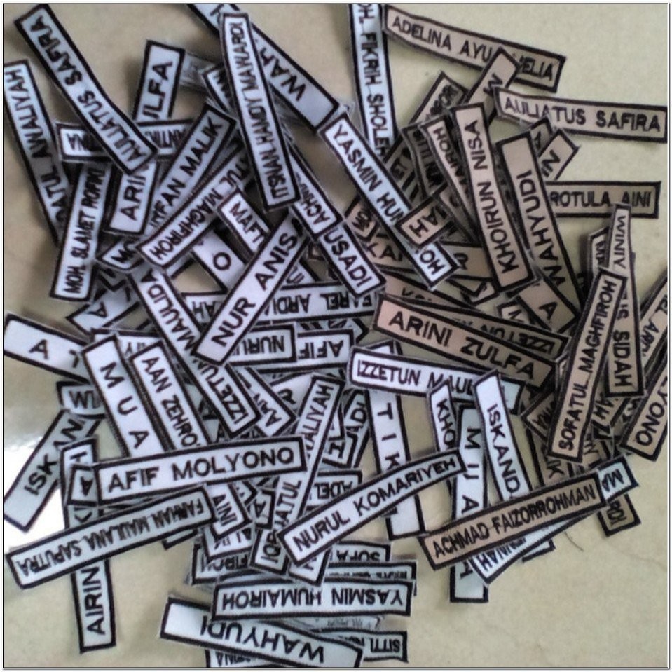 Bordir Bordir Nama - Bet Nama Bordir Untuk Baju Seragam Sekolah - Nama Dada Bordir