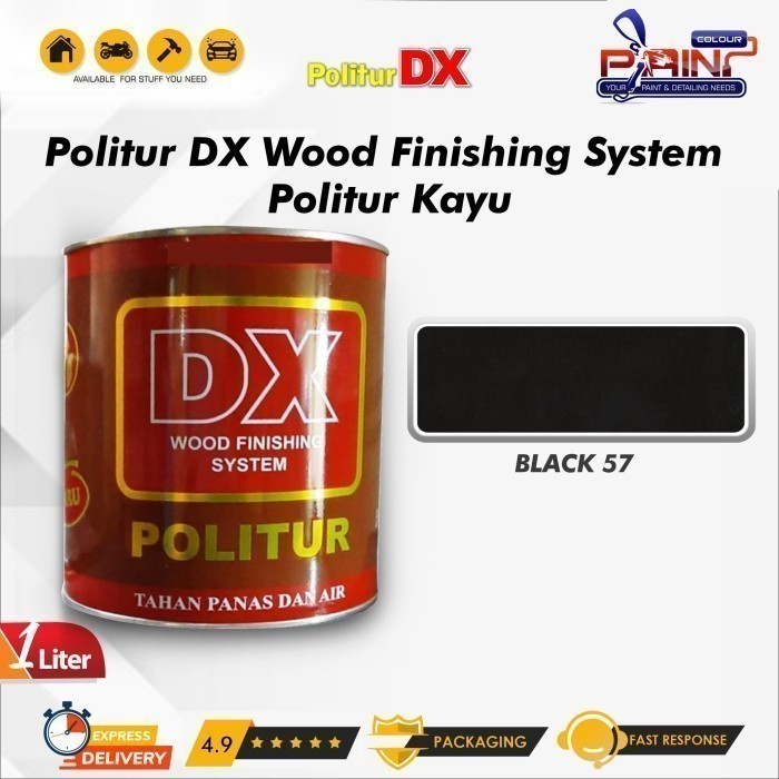Politur DX Wood Finishing System 1L Politur Kayu - Hitam 57