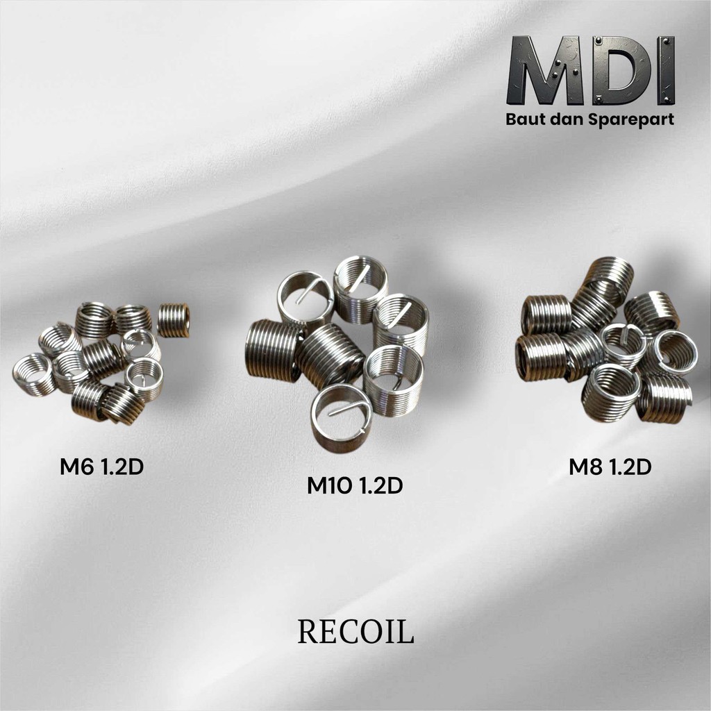 (100 pcs) RECOIL M6 baut 10, M8 baut 12, M10 baut 14