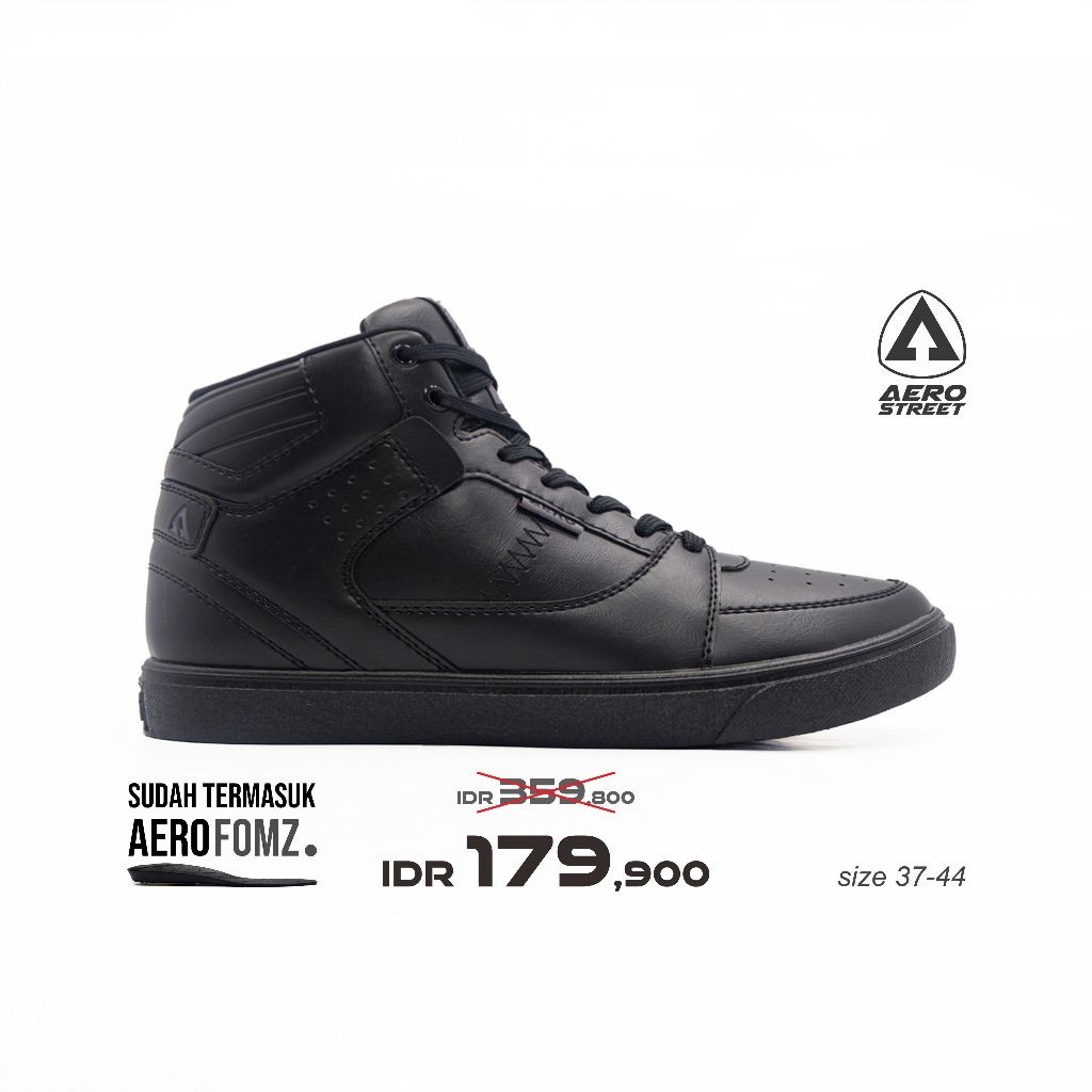 [NEW PRODUCT] Aerostreet 37-44 Hoops High All Black - Sepatu Sneaker Sport